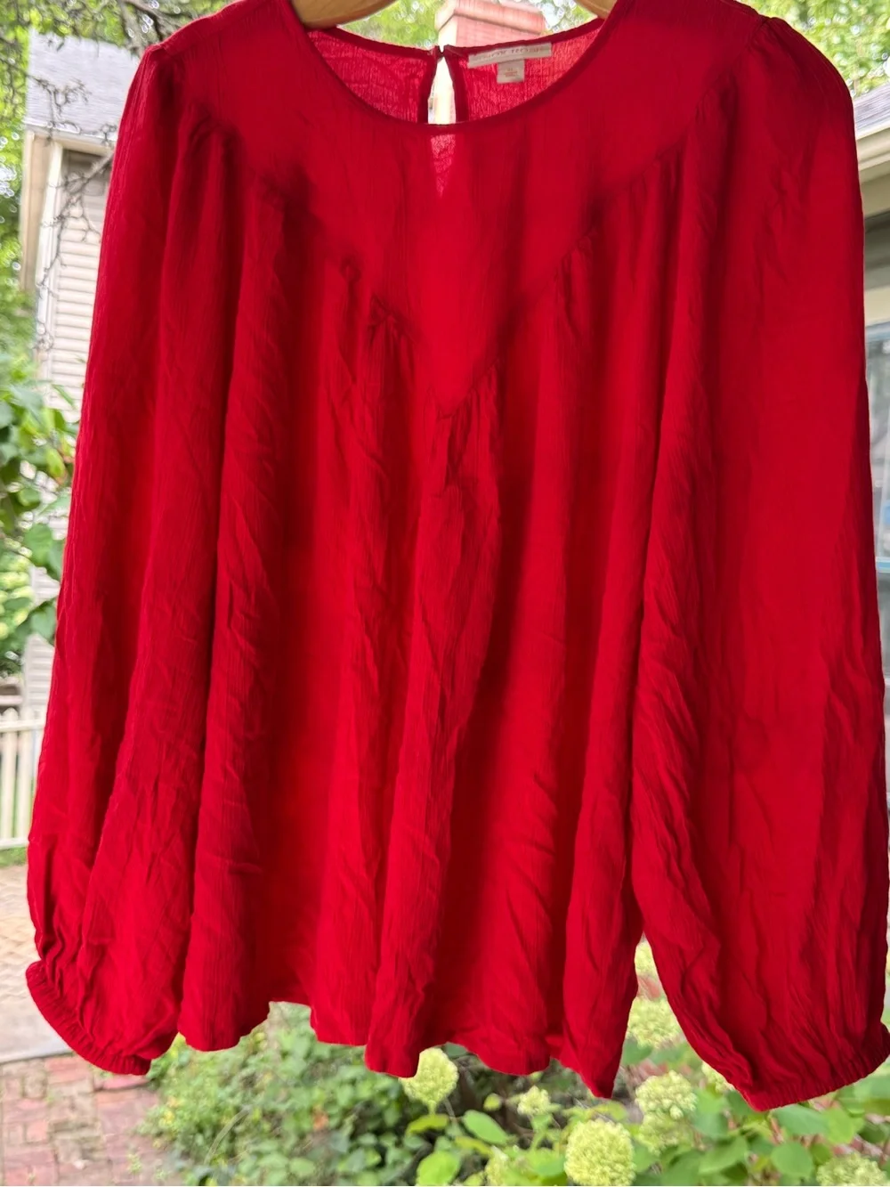Knox Rose Bright Red Long-Sleeve Flowing Tunic